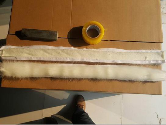 仿獺兔毛領做樣品和做大貨，客戶要的緊，晚上加班趕出來的-786